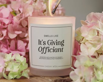 Candle Officiant Gift It's Giving Officiant, Wedding Officiant Candle Gift for Officiant Thank You, Officiant Proposal Will You Marry Us