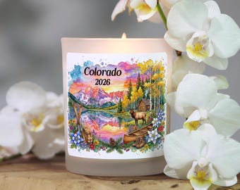 Colorado Candles, Custom Colorado Souvenir Favor Gift, Colorado Keepsake, Colorado Moving Going Away Gift, Moving States Gift, Travel Candle