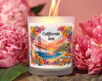 California Travel Candle, California Souvenir Favor Gift, California Gifts, Going Away Gift, Friend Moving Away Gift, California State