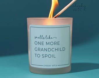 Funny Pregnancy Announcement, One More Grandchild Gift, Grandkids Candle, Gift for Grandma Grandpa, Baby Announcement Gift from Daughter Son