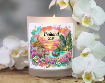 Thailand Travel Candle, Thailand Souvenir Favor Gift, Thailand Gift, Destination Reveal, Surprise Vacation to Thailand Candle, Surprise Trip