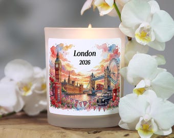 British Candle, Souvenir Favor Gift, Travel Candle, London Vacation Gift, London Themed Gift, England Gift, Surprise Trip Gift, London Decor