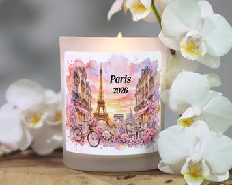 Paris Candle, Paris Souvenir Favor Gift, Paris Gift Ideas, Travel Candle, Paris Travel Gift, Paris Decor, Destination Reveal, Surprise Trip