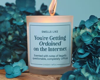 Funny Officiant Candle Gift, Wedding Officiant Proposal Be Our Officiant, Ordained Gift Ordination Candle, Officiant Thank You Gift
