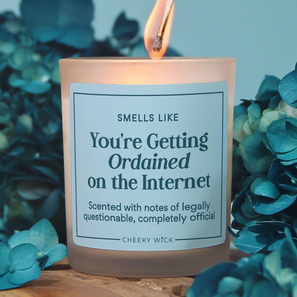 Funny Officiant Candle Gift, Wedding Officiant Proposal Be Our Officiant, Ordained Gift Ordination Candle, Officiant Thank You Gift