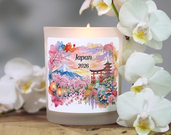 Japan Travel Candle, Souvenir Favor Gift, Japan Surprise Trip Gift, Japan Vacation, Japan Themed Gift, Birthday Gift Japan, Japan Home Decor