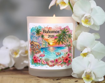Bahamas Gift Candle, Souvenir Favor Gift, Bahamas Vacation, Bahamas Girls Trip, Bahamas Travel Gift, Caribbean Trip, Beach Vacation Gifts
