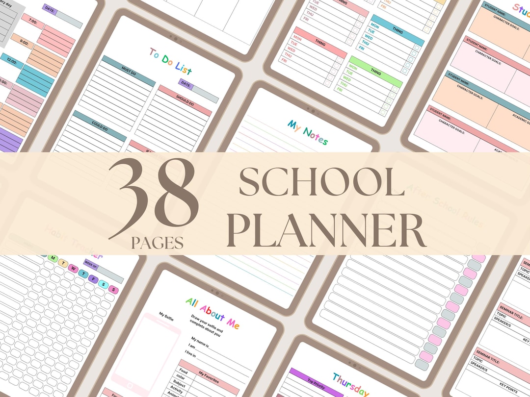 Printable Kids School Planner Template: Daily Journal, Checklist ...