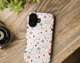 Capa para iPhone com estampa de terço floral | Capa magnética resistente a impactos