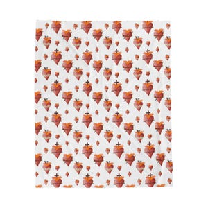 Holy Family Hearts Velveteen Plush Blanket