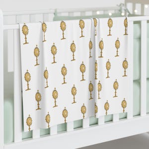 Beautiful Eucharist Baby Swaddle Blanket - White