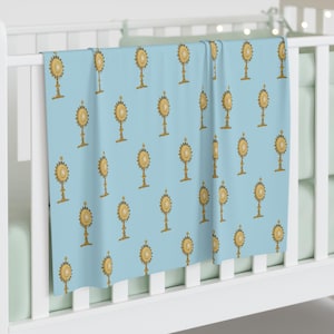 Beautiful Eucharist Baby Swaddle Blanket - Blue