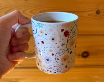 Mok bloemenrozenkrans - 11oz