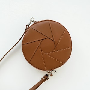 Unique crossbody bag, women city bag, college bag, shoulder round purse, round leather shoulder bag, minimalist bag, birthday gift