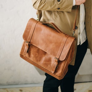 Leder Umhängetasche Herrentasche, Leder Aktentasche, Herren Arbeitstasche, Geschenk für Mann, personalisiertes Geschenk, Messanger Tasche