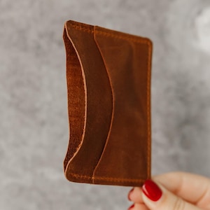 Porte-cartes d'identité mince, étui de poche pour hommes, porte-cartes de visite en cuir, cadeau pour lui, pochette pour mini-cartes, cadeau de collègue, accessoire en cuir