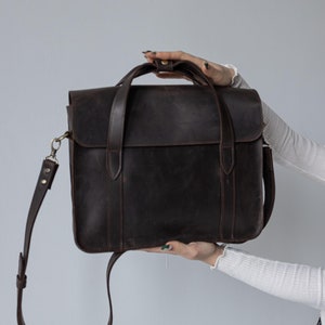 Maletín de cuero marrón, bolso de mensajero, cartera de cuero, regalos para papá, bolso hecho a mano, bolso personalizado, bolso bandolera, regalos para hombres