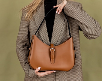 Bolso bandolera de piel para mujer, bolso artesanal, bolso pequeño de piel, bolso de diario, regalo para novia, bolso clásico.
