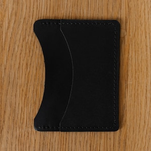 Porta carte di credito in pelle personalizzato, porta carte di credito nero da uomo, porta carte d'identità sottile, regalo per marito, mini portafoglio tascabile frontale