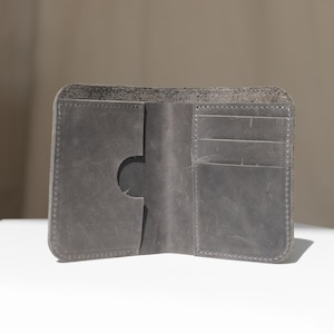 Cartera de cuero para tarjetas, billetera pequeña plegable para hombre, mini billetera minimalista, tarjetero, accesorios de cuero, regalo para el día del padre