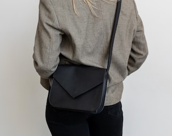 Piccola borsa nera, borsa a tracolla nera, borsa in pelle nera, piccola borsa a tracolla, borsa nera da donna, mini borsa, borsa da sera, regalo per lei