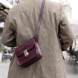 Small leather crossbody bag, shoulder mini purse, minimalist women handbag