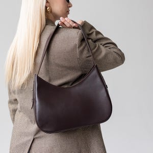 Luxury leather handbag, elegant top handle bag, half moon purse, casual women bag, gift for her, personalized shoulder bag, birthday gift