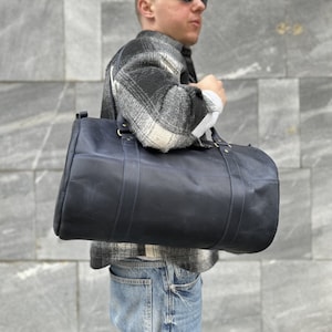 Personalisierte Herren Leder Reisetasche, Beruf Urlaubstasche, Duffle Tasche, Weekender Tasche, Sporttasche, Geschenk für ihn, Nachttasche