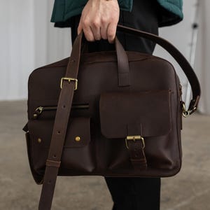 Sac messager pour ordinateur portable, porte-documents en cuir pour homme, sacoche pour ordinateur de bureau, sac d'affaires personnalisé, cadeau d'anniversaire pour lui, sacoche en cuir