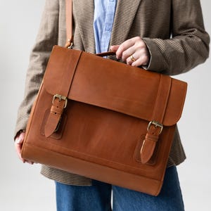 Amplio maletín de cuero, bolso de maestra para mujer, bolso bandolera tipo mensajero, bolso de hombro grande para el trabajo, regalo de cumpleaños para ella, bolso tipo cartera