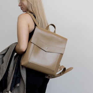 Handmade leather womens backpack, city backpack, travel rucksack, gift for her, stylish work bag, school backpack, luxury backpack