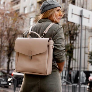Leder Rucksack Geldbörse, wandelbarer Rucksack, Frauen Aktentasche, Arbeitsbeutel, handgemachte Stadt Rucksack, Geschenk für Frau, Schulranzen Rucksack