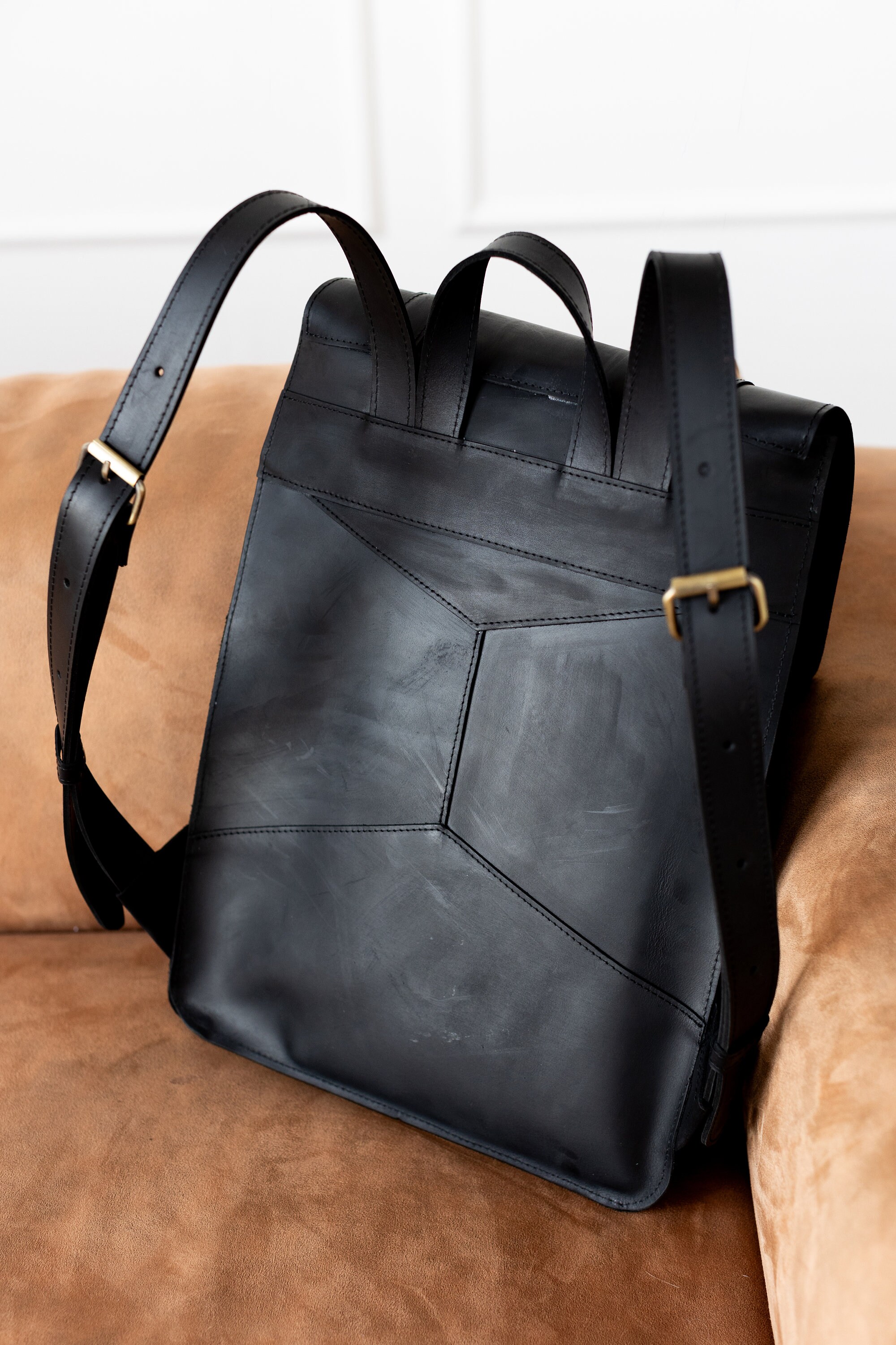 Real Leather Backpack, Leather Rucksack, City Travel