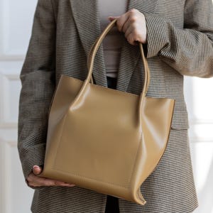 Große Schultertasche, Leder Shopper, Damen Arbeitstasche, College Tasche, Studententasche, klassische Damentasche, Geschenk für Freundin