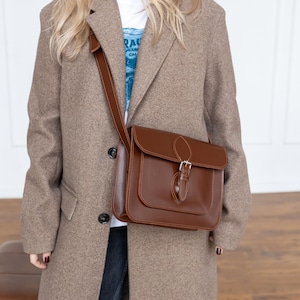 Bolso bandolera personalizado, cartera de piel auténtica, mini maletín, bolso de hombro para diario, regalo de graduación, bolso de mujer, regalo para ella