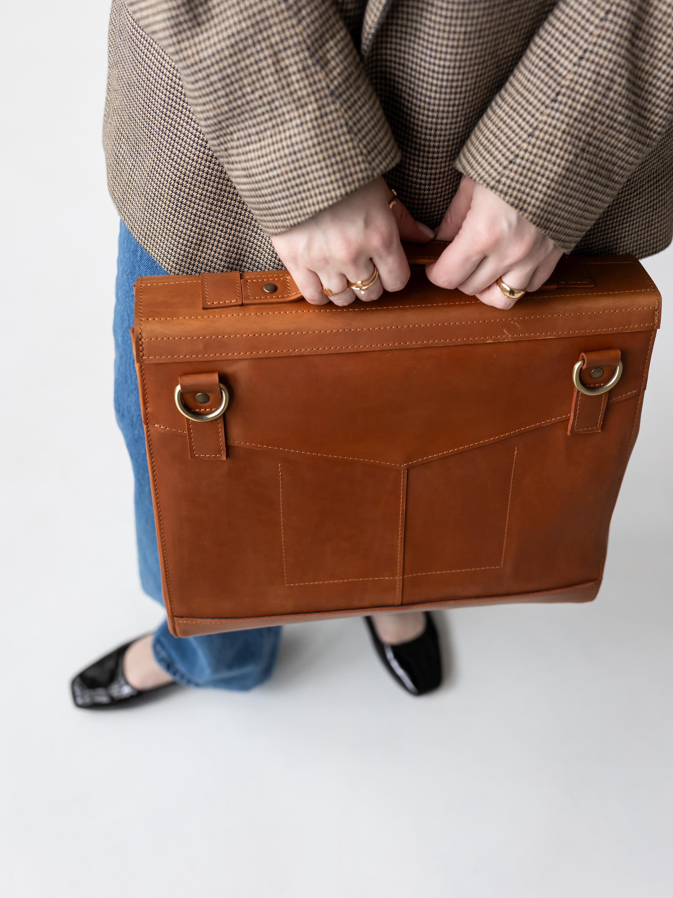 Leather Spacious Briefcase, Teacher Bag for Women, Messenger