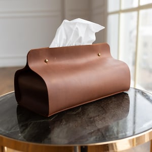 Leather napkin storage, rectangular tissue container, car tissue box cover, napkin holder, functional home gift, personalized tissue box