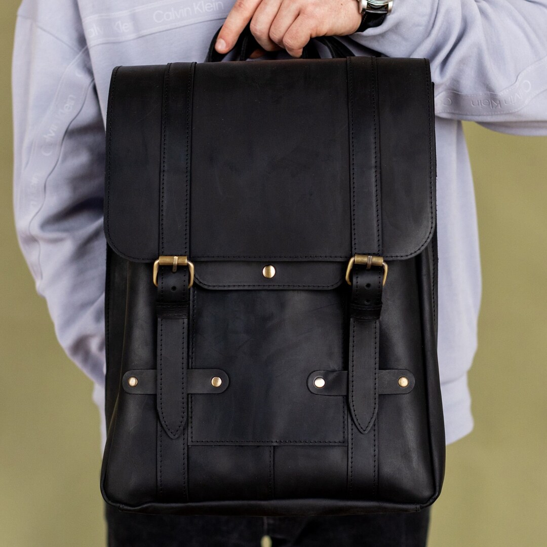 バッグ italy real leather backpack BACKPACK FABRIC BACKPACK AND REAL LEATHER INSERTS ITALIAN