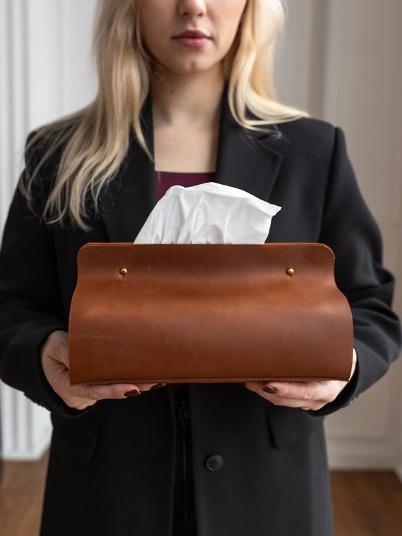 Car tissue holder, kleenex box cover, leather goods for home, napkin dispenser