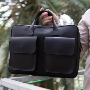 Porte-documents en cuir pour homme personnalisé, sac messager, sac à bandoulière en cuir, sac de travail moderne, cadeau de Noël pour lui, cadeau de patron