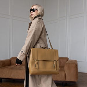 Maletín de cuero para mujer, bolso tipo cartera de cuero, bolso de trabajo con capacidad, bolso bandolera grande, regalo para el día de la madre, bolso mensajero personalizado