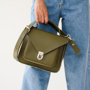 Kleine Leder Arbeitstasche, kleine Aktentasche, Crossbody-Tasche aus Leder, Damen Umhängetasche, Umhängetasche, Geburtstagsgeschenk für Sie