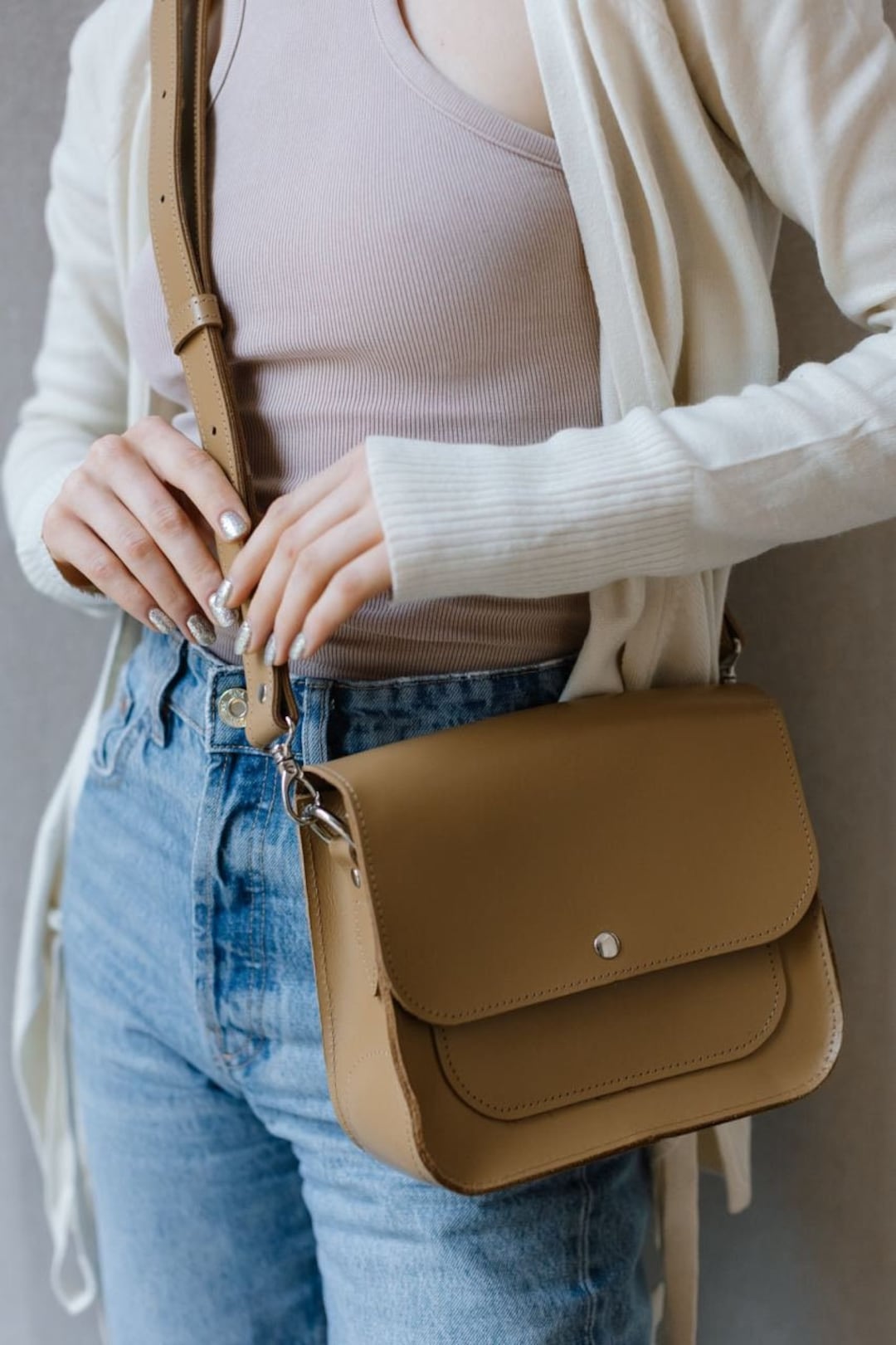 Everyday Leather Bag, Small Handbag, Anniversary Gift, Minimalist ...