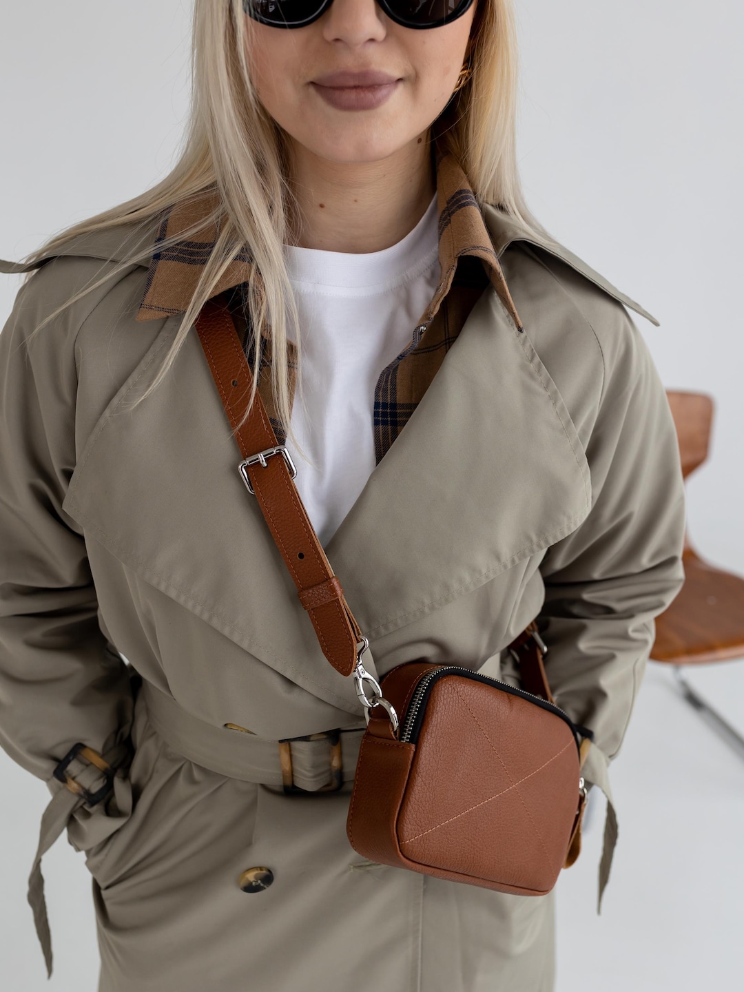 Convertible Leather Crossbody Bag, Handmade Fanny Pack, Custom