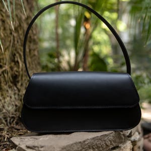 Petit sac à main noir, sac à main en cuir pour femme, pochette de soirée, sac de ville de tous les jours, cadeau de Noël pour elle, sac de style automne