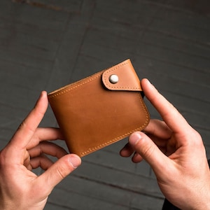 Cartera de cuero repujado, billetera para efectivo, billetera plegable, billetera con monograma, billetera para esposa, billetera para papá, billetera de cuero minimalista