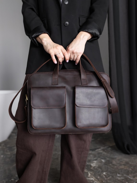 Leather laptop bag, crossbody messenger bag, women briefcase, satchel bag, women work bag, 3rd anniversary gift, office handbag, wife gift