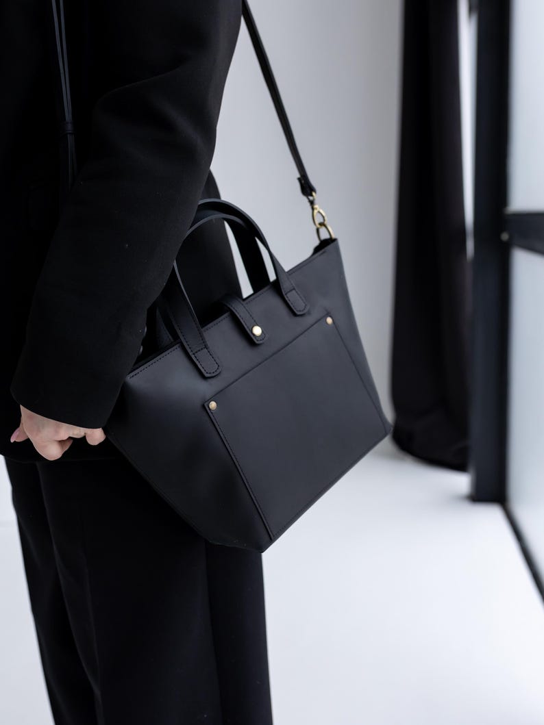 Minimalist office leather bag, handmade crossbody purse, custom shoulder bag, mothers day gift