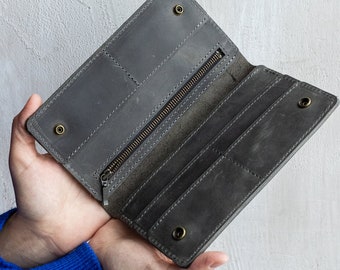 Minimalist mens leather wallet, anniversary gifts, slim credit card wallet, thin leather wallet, gift for dad