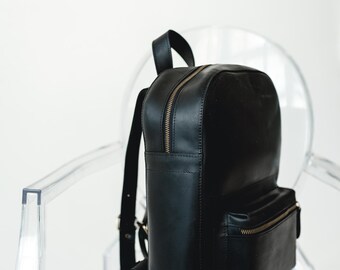 Sunbelt Black Leather Backpack Sonya Lee Carver Backpack | Kindred Black main image 2